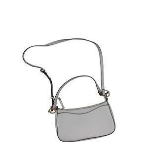 Aldo White Leather Shoulder Bag With Adjustable Strap & Gold-Tone Hardware